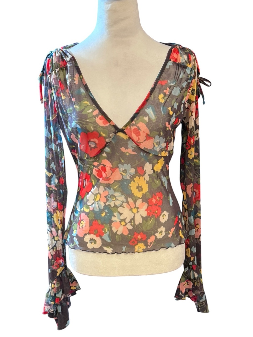 Betsey Johnson Rare Y2K Mesh top size M - Picture 2 of 5
